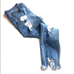Express Jeans - High waisted distressed skinny ankle jean 00S Express Jeans - High waisted distressed skinny ankle jean 00S